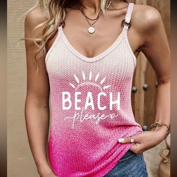 Beach sweater XXL pink hombre tank, sweater new in package - Picture 1 of 2